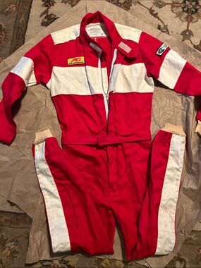 Vintage Racing Components Inc (ACI) Auto Racing Suite Mens Size M Red White
